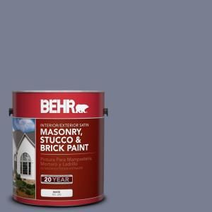 BEHR Premium 1 gal. #MS 77 Purple Storm Satin Interior/Exterior Masonry, Stucco and Brick Paint 28201