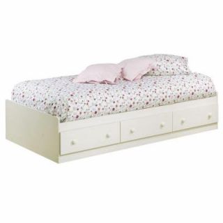 South Shore Furniture Summer Breeze Twin Storage Bed in White Wash 3210080