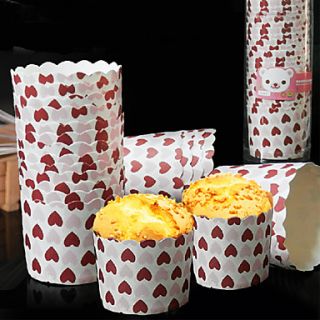 Love Heart Pattern Paper Baking Cake Cup (Set Of 20)