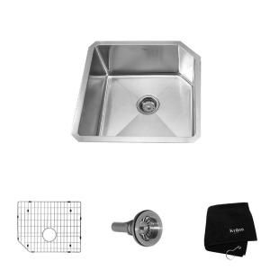 KRAUS All in One Undermount 23x18 3/4x10 0 Hole Single Bowl Kitchen Sink KHU121 23