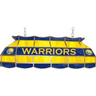 Trademark Global NBA Golden State Warriors NBA 3 Light Stained Glass Hanging Tiffany Lamp NBA4000 GSW