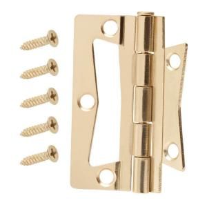 Everbilt 2 1/2 in. Bright Brass Non Mortise Hinges (2 Pack) 15088