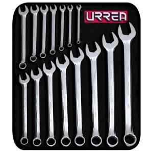 URREA 12 Point Combination Chrome Wrench Set (15 Piece) 1200F