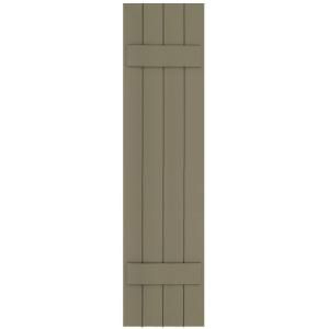 Winworks Wood Composite 15 in. x 62 in. Board and Batten Shutters Pair #660 Weathered Shingle 71562660