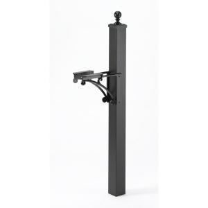 Whitehall Products Deluxe Mailbox Post and Brackets in Black 16019