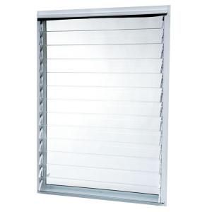 TAFCO WINDOWS Jalousie Aluminum Utility Windows, 36 in. x 48 in. x 3 1/4 in., White, with Clear Glass and Screen JALW3648