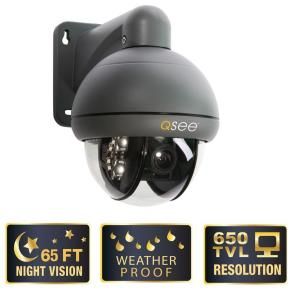 Q SEE Elite Series Wired 650 TVL PTZ Indoor/Outdoor Surveillance Camera with 3X Optical Zoom QD6531Z K