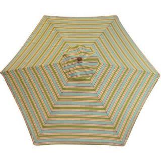 9 ft. Wood Patio Umbrella in Beach Stripe DISCONTINUED 9952 01250400