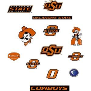 Fathead 40 in. x 27 in. Oklahoma State Cowboys Team Logo Assortment Wall Decal FH15 15193