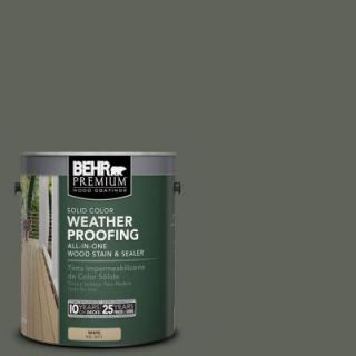 BEHR Premium 1 gal. #SC 131 Pewter Solid Color Weatherproofing All In One Wood Stain and Sealer 501301