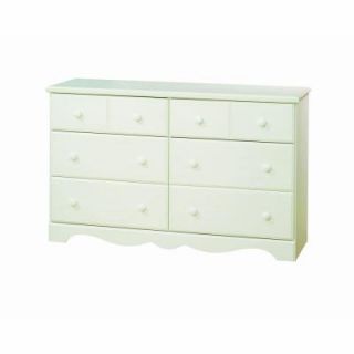 South Shore Furniture Summer Breeze 6 Drawer Dresser in White Wash 3210027