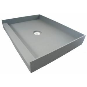 Fin Pan PreFormed 36 in. x 36 in. Single Threshold Shower Base in Gray with Center Drain PF 112