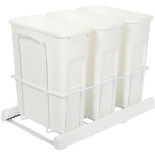 Knape & Vogt 17.56 in. x 14.75 in. x 23.13 in. In Cabinet Pull Out Bottom Mount Soft Close Trash Can BSC15 3 20WH