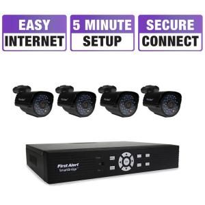 First Alert SmartBridge 4 Channel Video Surveillance System with (4) 520 TVL Indoor/Outdoor Night Vision Cameras DCA4405 520