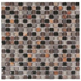 Merola Tile Tessera Mini Stonehenge 11 3/4 in. x 11 3/4 in. x 8 mm Glass and Stone Mosaic Wall Tile GDMTMNH