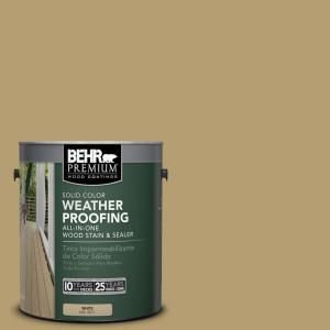 BEHR Premium 1 gal. #SC 145 Desert Sand Solid Color Weatherproofing All In One Wood Stain and Sealer 501101