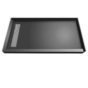 Redi Trench 42 in. x 60 in. Fully Integrated Single Threshold Shower Base in Black DISCONTINUED RTT4260L PVC PC