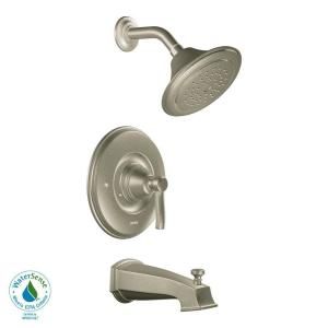 MOEN Rothbury Posi Temp 1 Handle 1 Spray Tub and Shower Faucet Trim Kit in Brushed Nickel (Valve not included) TS2213EPBN