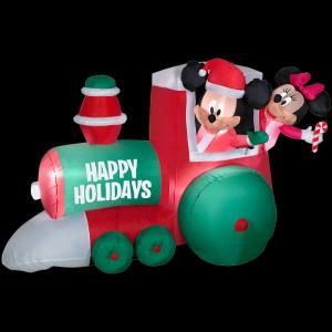 Home Accents Holiday Disney 4 ft. Airblown Train with Mickey and Minnie Scene 86203X