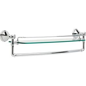 Delta Cassidy 24 in. Glass Shelf with Bar in Chrome 79711