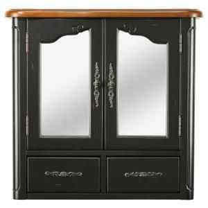 Home Decorators Collection Provence 24 in. W Wall Cabinet in Black 1113300210