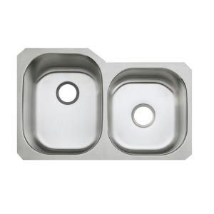 KOHLER Undertone Undercounter Stainless Steel 31x20.125x.9.5 0 Hole Double Bowl Kitchen Sink K 3150 NA