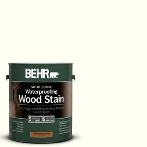 BEHR 1 Gal. #SC 337 Pinto White Solid Color Waterproofing Wood Stain 21101