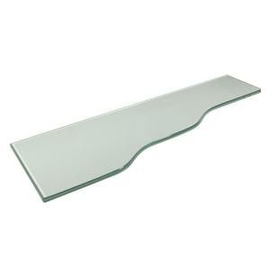 Vincenza Strada 8 in. x 24 in. Opaque Glass Shelf with 24 in. Silver Bracket VSTRADA824OPKIT