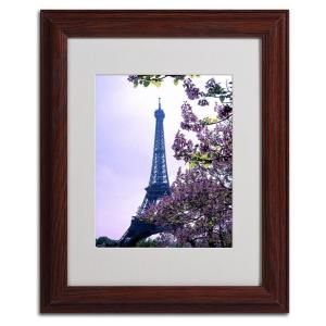 Trademark Fine Art 11 in. x 14 in. Eiffel Tower with Blossoms Matted Framed Art KY0003 W1114MF
