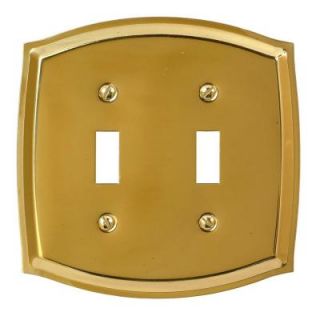 Amerelle Sonoma 2 Toggle Wall Plate   Polished Brass 76TTBR