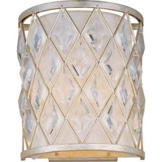 Illumine 2 Light Golden Silver Wall Sconce with Off White Linen Fabric Shade HD MA41906825