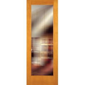 Feather River Doors Reed Woodgrain 1 Lite Unfinished Pine Interior Door Slab EN15013068G450