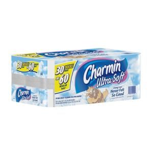 Charmin Ultra Soft Bathroom Tissue (30 Double Rolls  60 Regular Rolls) 003700029676