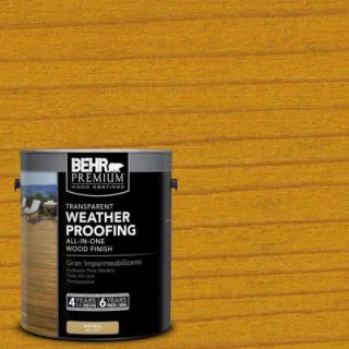 BEHR Premium 1 gal. #T 170 Golden Honey Transparent Weatherproofing All In One Wood Finish 50001