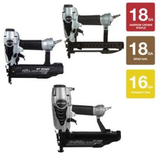 Hitachi 3 Piece 2 1/2 in. Finish Nailer, 2 in. Finish Nailer and 1/4 in. Crown Stapler Kit KNT65M 50 38