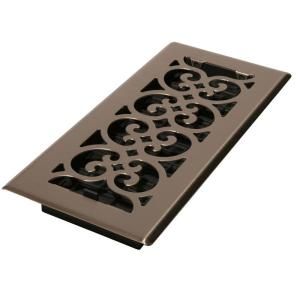 Decor Grates 4 in. x 14 in. Steel Floor Register in Brushed Nickel SPH414 NKL