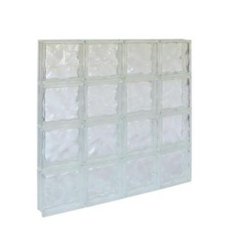 32 in. x 32 in. x 3 in. Decora Pattern Solid Glass Block Window 100891