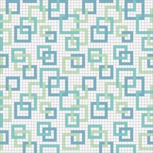 Mosaic Loft Links Splash Motif 24 in. x 24 in. Glass Wall and Light Residential Floor Mosaic Tile 056 0101
