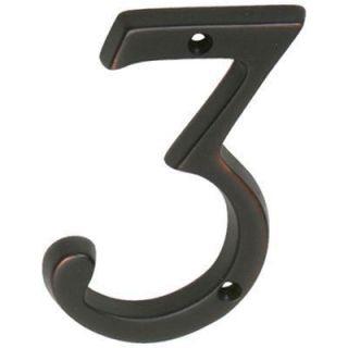 Schlage 4 in. Aged Bronze Classic House Number 3 580515
