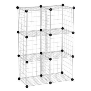 Honey Can Do 30.375 in. x 44.625 in. Silver Stackable 6 Cube Organizer SHF 01794