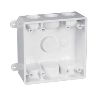 Bell 2 Gang 7 Hole Non Metallic Electrical Box   White PDB77550WH