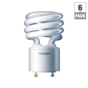 Philips 75W Equivalent Bright White (4100K) Spiral GU24 CFL Light Bulb (E)* (6 Pack) 411777
