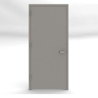 L.I.F Industries 36 in. x 80 in. Flush Gray Entrance Right Hand Fire Proof Door Unit with Welded Frame UWE3680R