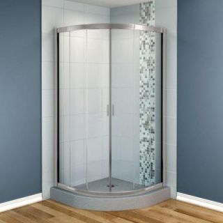 MAAX Intuition 32 in. x 32 in. x 70 in. Neo Round Frameless Corner Shower Door with Clear Glass in Nickel Finish 137200 900 105 000