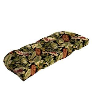 Hampton Bay Twilight Palm Tufted Outdoor Bench Cushion AC32393B 9D1