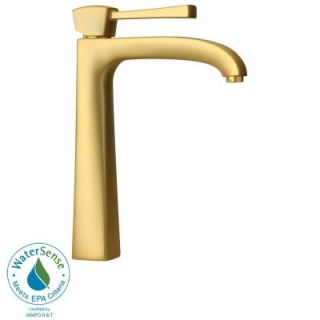 La Toscana Lady Single Hole 1 Handle High Arc Bathroom Vessel Faucet in Satin Gold 89OK205LL
