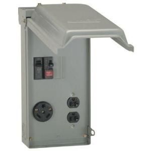 GE 70 Amp Power Outlet Box with Duplex 20 Amp GFCI Outlet and Single 30 Amp Outlet U041GP