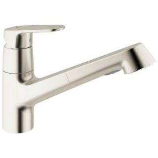 GROHE Europlus New Single Handle Pull Out Sprayer Kitchen Faucet in Supersteel 32946DC2