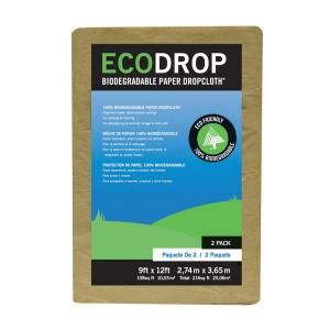 EcoDrop 9 ft. x 12 ft. Paper Drop Cloth (2 Pack) 02104/6HD