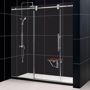 DreamLine Enigma 68 in. to 72 in. x 79 in. Frameless Sliding Bypass Shower Door in Polished Stainless Steel SHDR 60727912 08